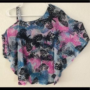 I.N.C. Printed One-Shoulder Top